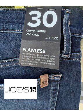 Joe's Jeans Flawless Curvy Skinny  NWT Crop Sz 30" Dark Wash